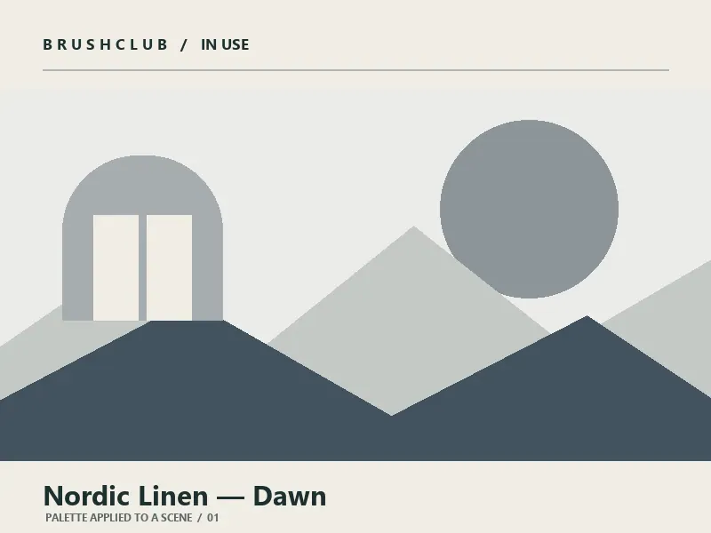 Nordic Linen — Dawn palette in use