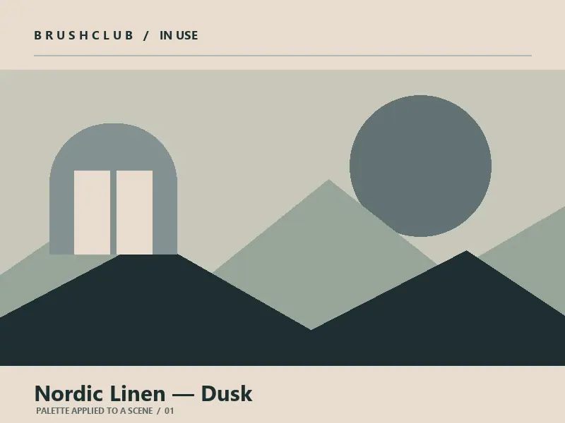 Nordic Linen — Dusk palette in use