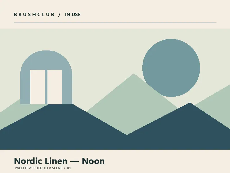 Nordic Linen — Noon palette in use