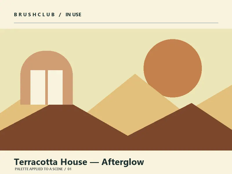 Terracotta House — Afterglow palette in use