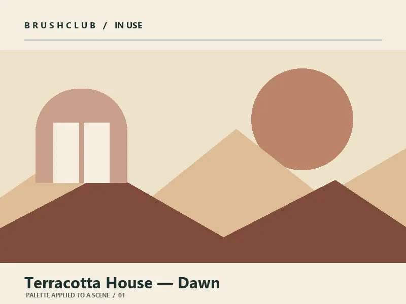 Terracotta House — Dawn palette in use