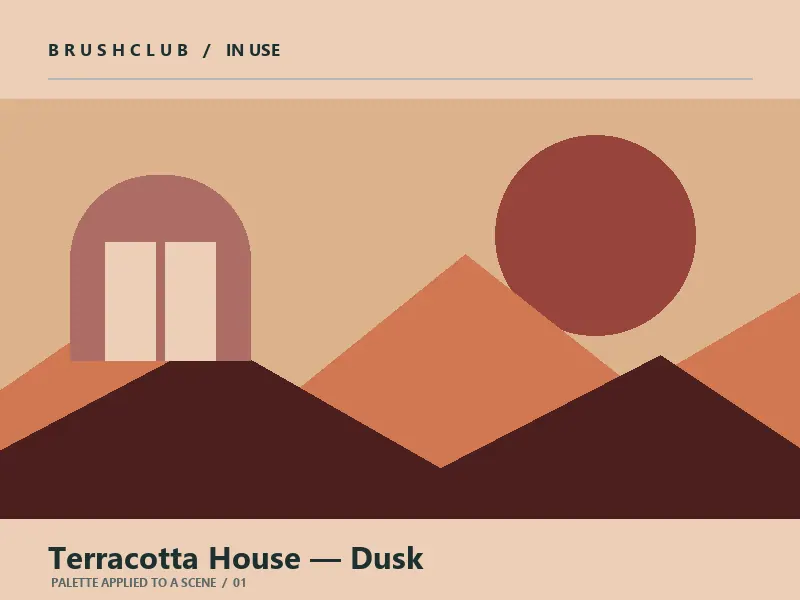 Terracotta House — Dusk palette in use