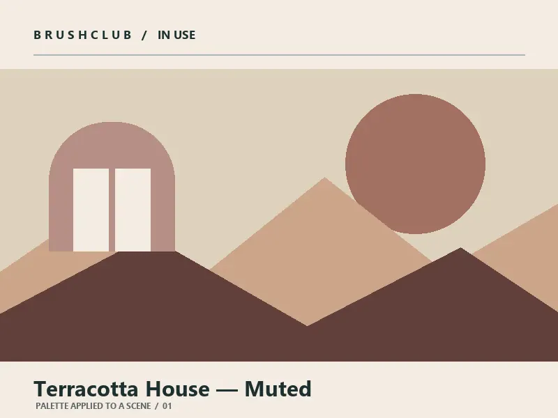 Terracotta House — Muted palette in use