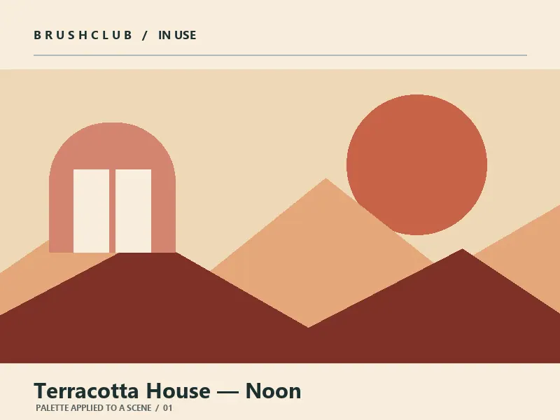 Terracotta House — Noon palette in use